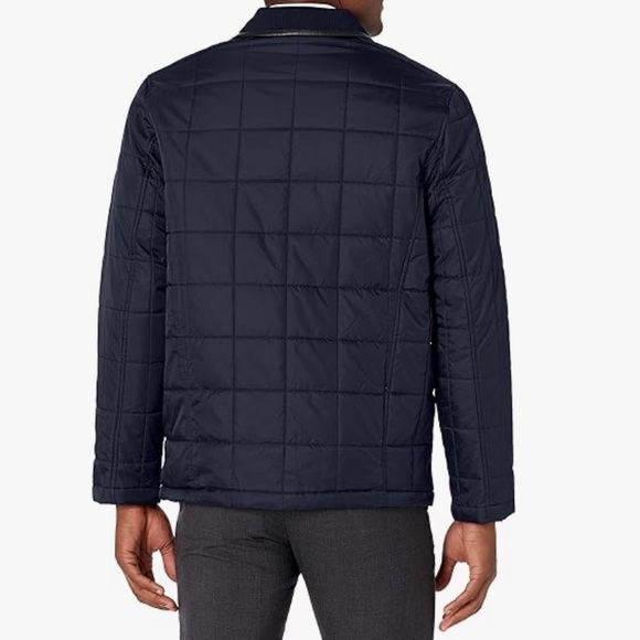 New NWT Cole Haan Navy blue Box quilted puffer winter jacket ski snowboard Med - Picture 3 of 3